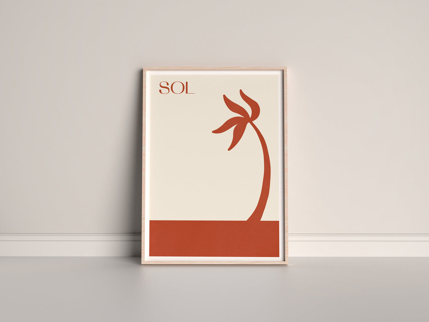 Sol Palm Print | Retro Wall Art | Shapes Print | Wall Art | Abstract Wall Art | Giclée Art Print | 1970's inspired Art Print