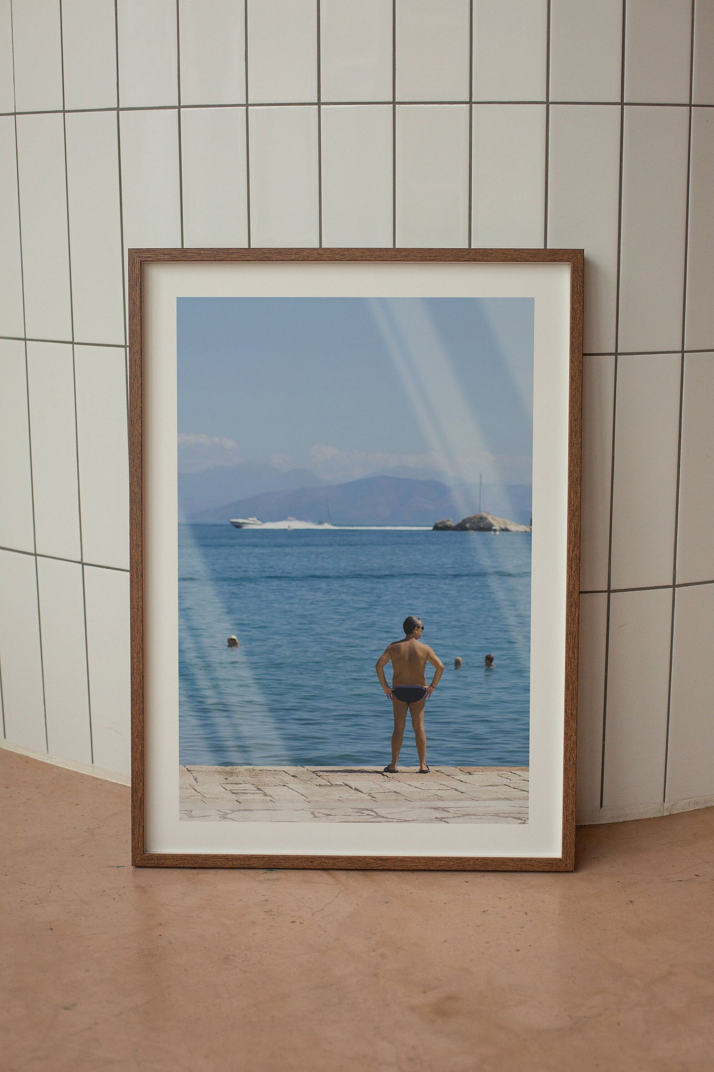 The Swimmer Photography Print | Greece Wall Art | Travel Print | Wall Art Decor | Retro Photography