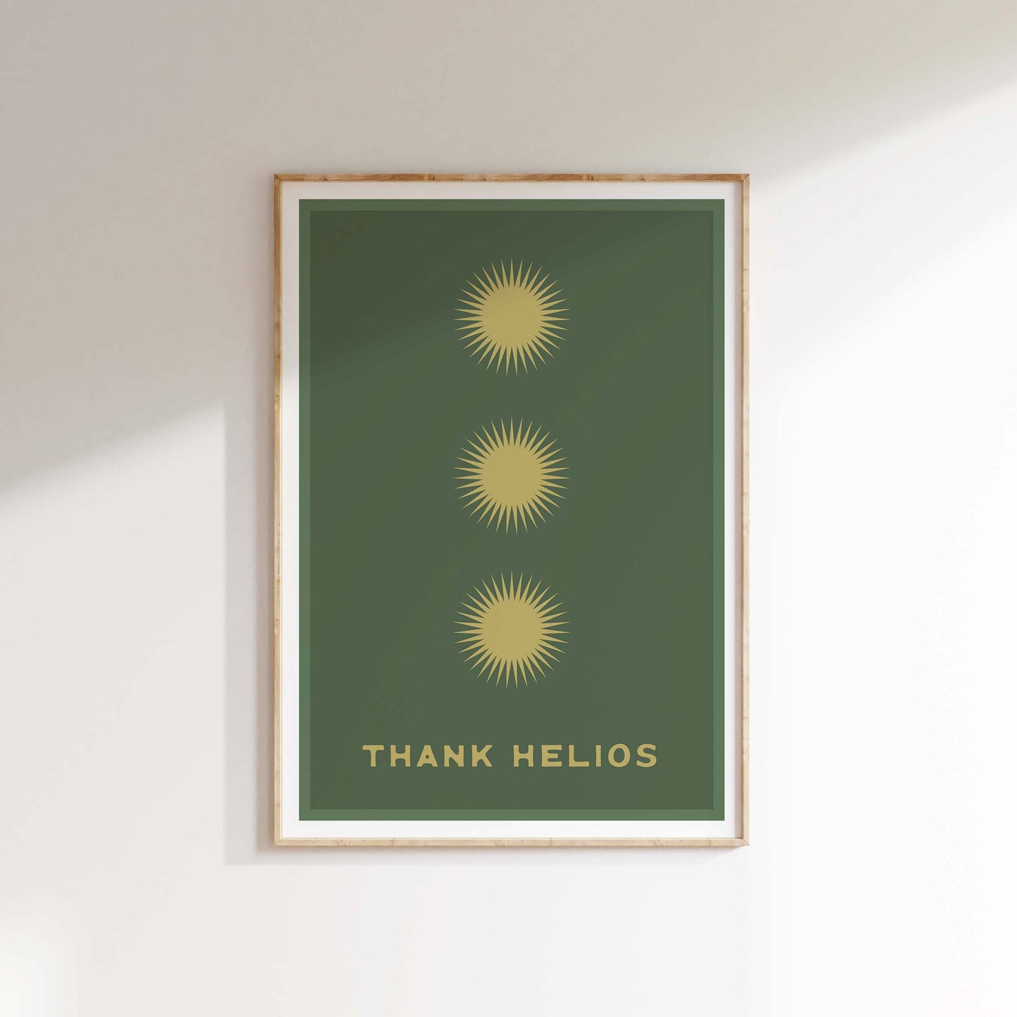 Thank Helios (Olive) | Retro Sun Print | Boho Decor | Ancient Greek Sun God Art Poster