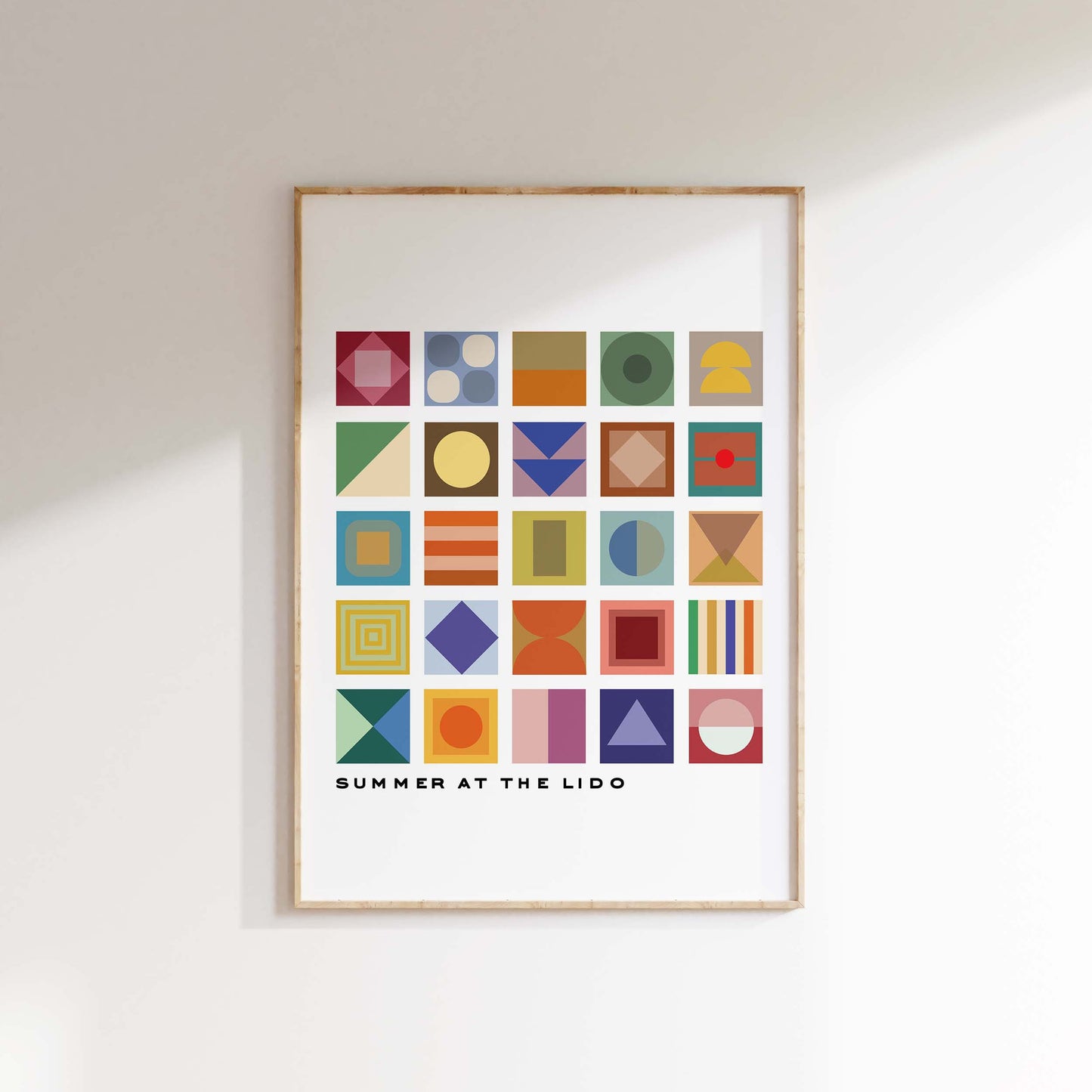 Summer at the Lido | Abstract Shapes Art | Retro Poster |  Line Print | Gallery Wall Set | Kitchen