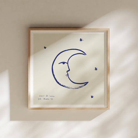 Clair De Lune | Moon Print | Retro Wall Art | Fine Art Print | French Poster | Giclée Art Print