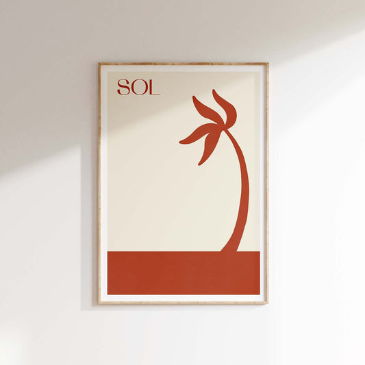 Sol Palm Print | Retro Wall Art | Shapes Print | Wall Art | Abstract Wall Art | Giclée Art Print | 1970's inspired Art Print