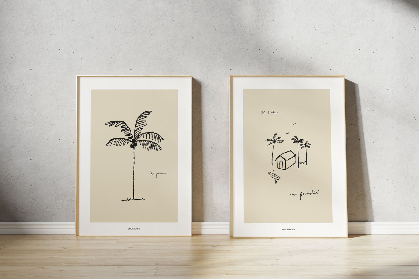 Au Paradis Print | Art Poster | Living Room Wall Art | Gallery Wall | Fine Art Print | Palm Tree Illustration