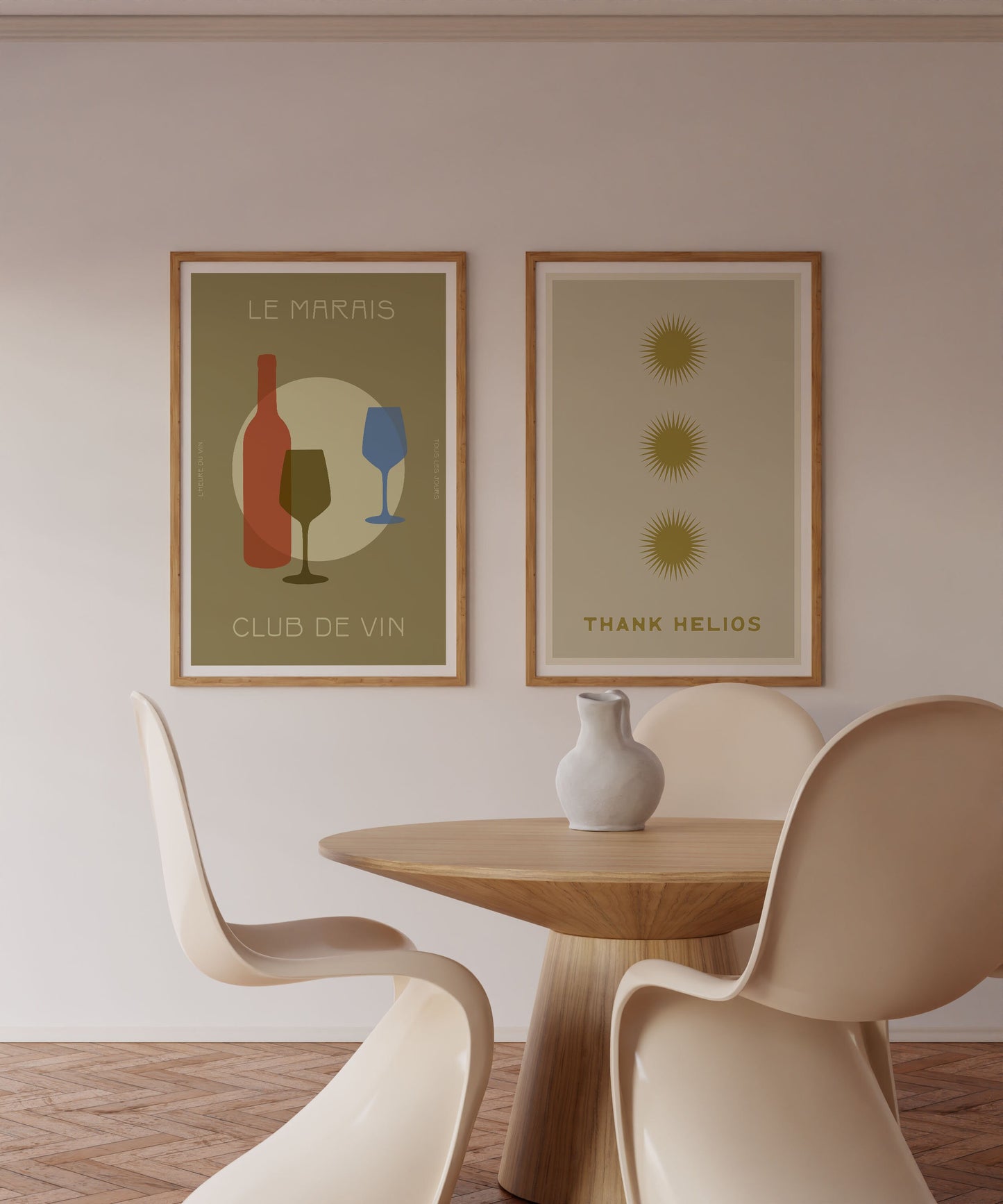 Club de Vin (Olive) Wine Print | Art Poster | Kitchen Wall Art | Gallery Wall | Retro Wine Poster