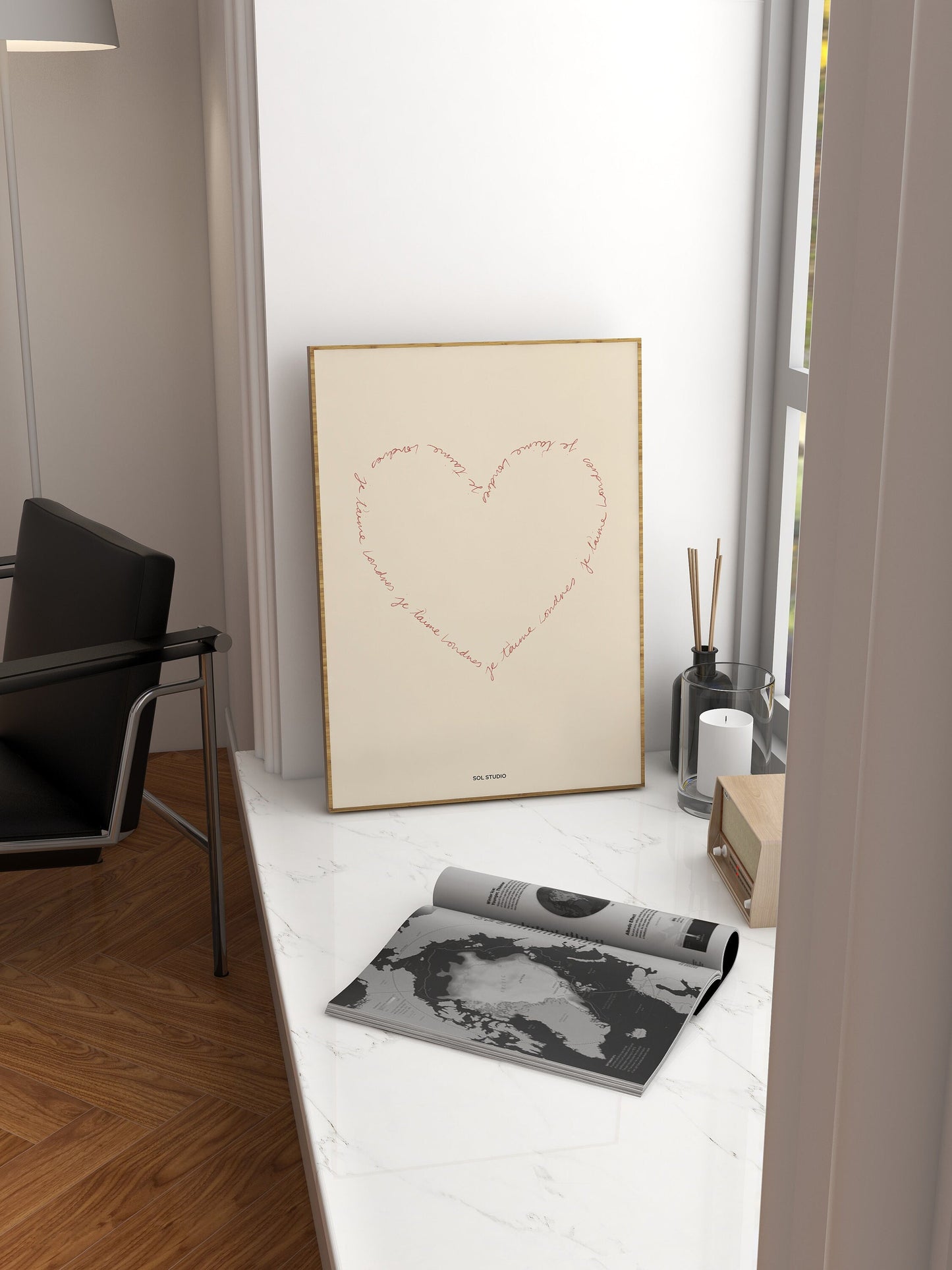 Je T'aime Londres | Fine Art Print | Living Room Wall Art | Gallery Wall | Romantic Print | London Poster | French Poster