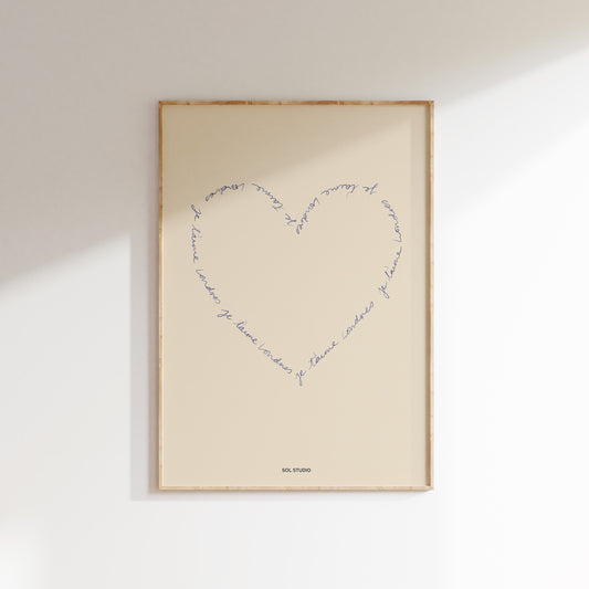 Je T'aime Londres - Blue | Fine Art Print | Living Room Wall Art | Gallery Wall | Romantic Print | London Poster | French Poster